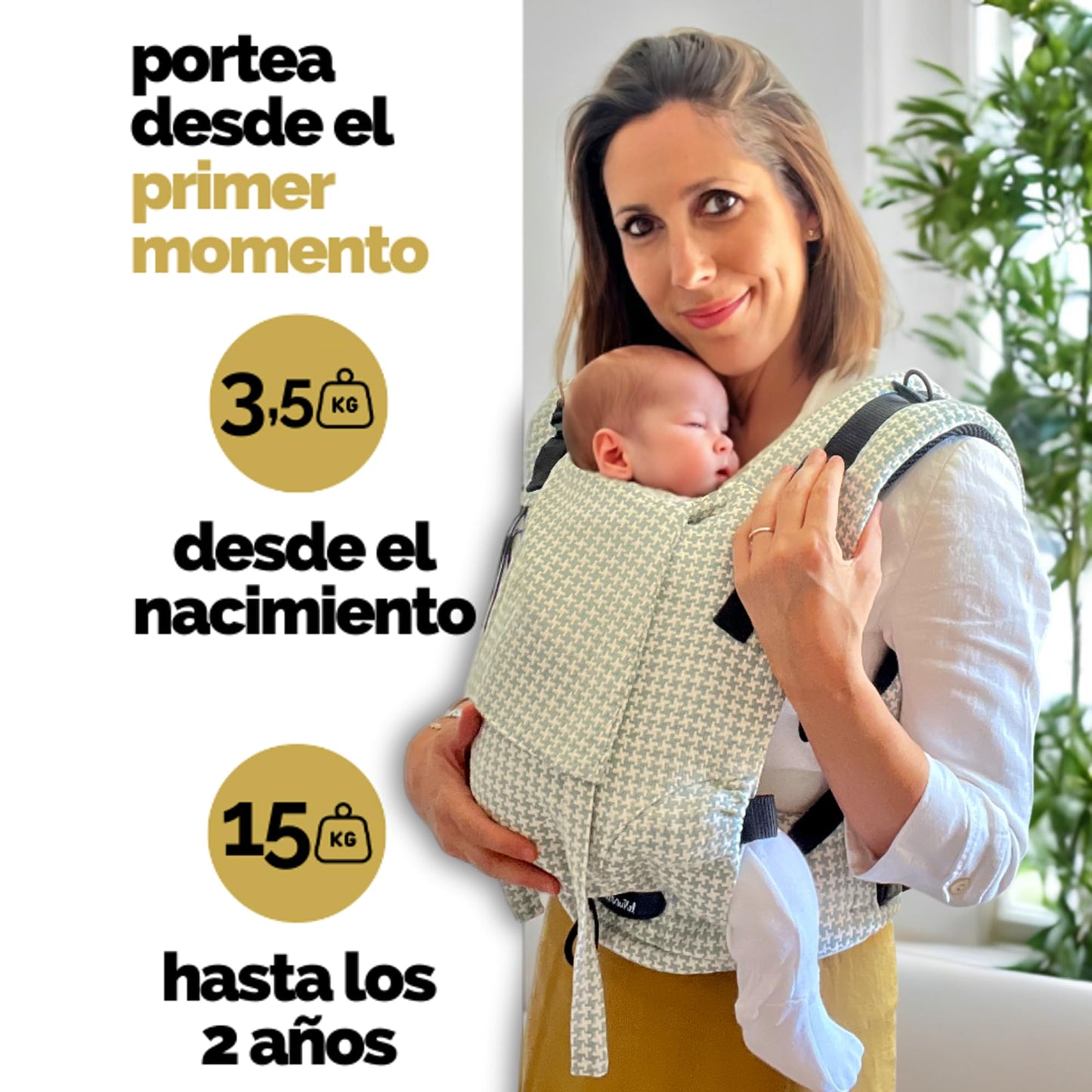 Amarsupiel Babytrage Ergonomisch Baumwolle Atmungsaktiv Mint