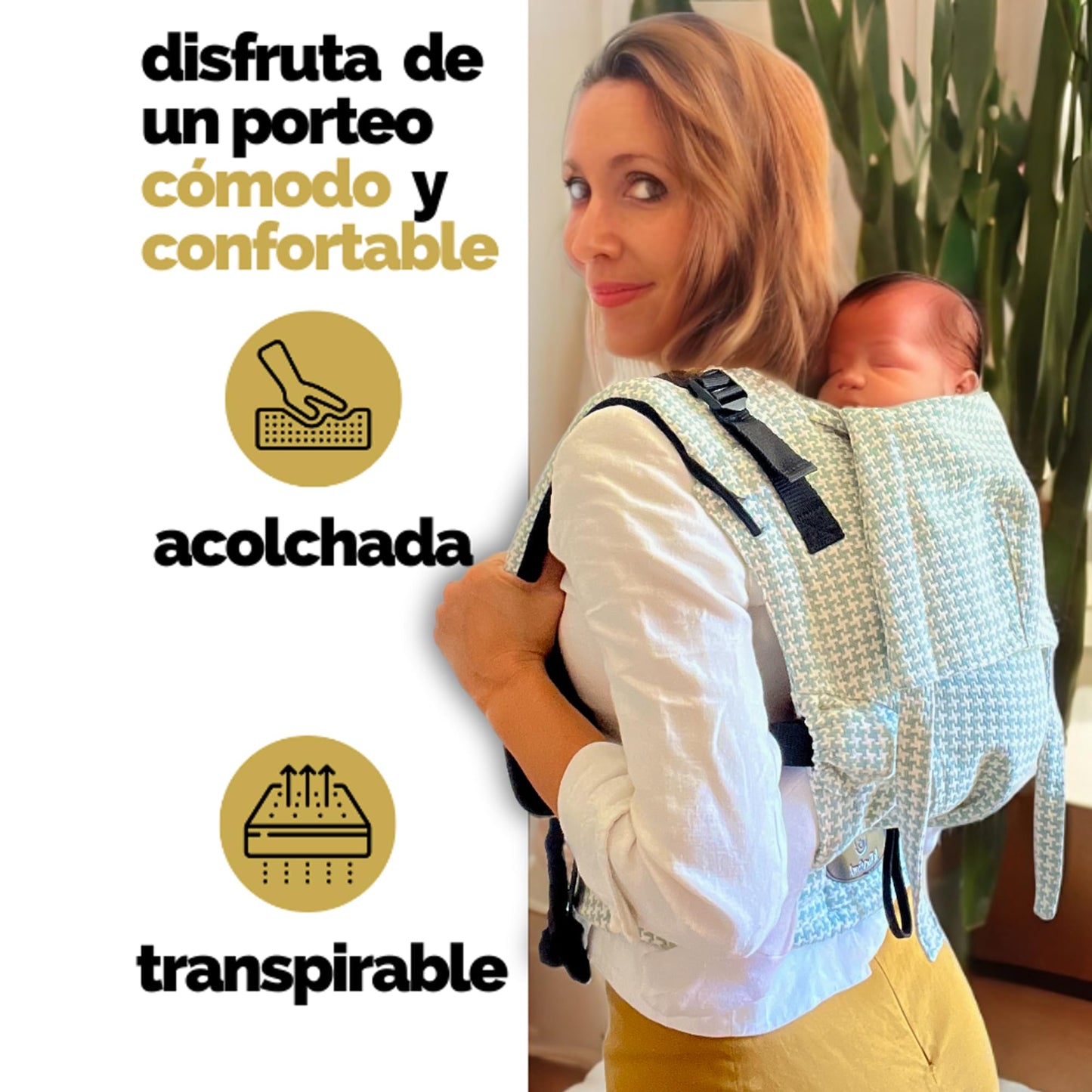 Amarsupiel Babytrage Ergonomisch Baumwolle Atmungsaktiv Mint